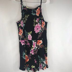 Derek Heart XL Black Floral Sleeveless Romper